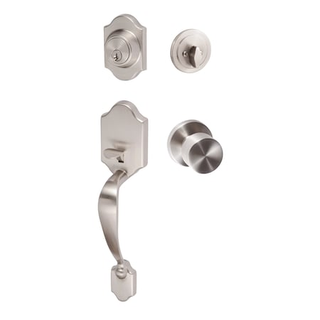 Sure-Loc Hardware Sure-Loc Hardware Coral Handleset, Bergen Round Handset Trim, Satin Nickel CR507-BG-RD 15